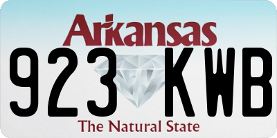 AR license plate 923KWB