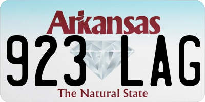 AR license plate 923LAG