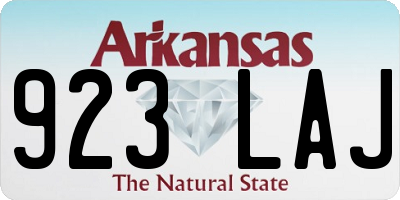 AR license plate 923LAJ