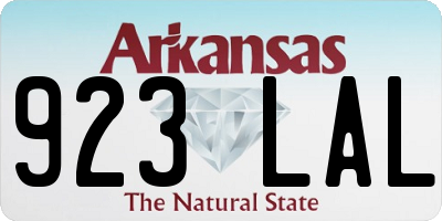 AR license plate 923LAL