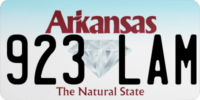 AR license plate 923LAM