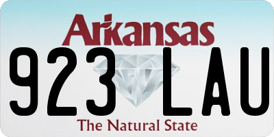 AR license plate 923LAU