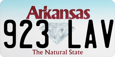 AR license plate 923LAV