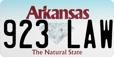 AR license plate 923LAW