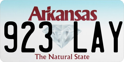 AR license plate 923LAY