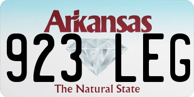AR license plate 923LEG