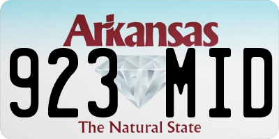 AR license plate 923MID