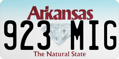 AR license plate 923MIG