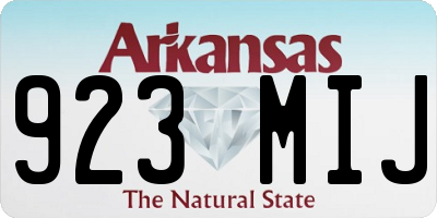 AR license plate 923MIJ