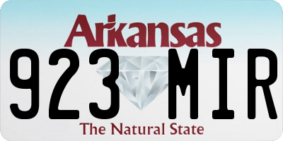 AR license plate 923MIR