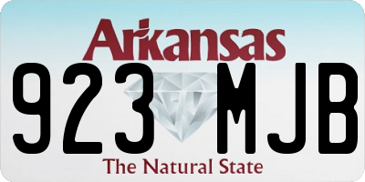 AR license plate 923MJB