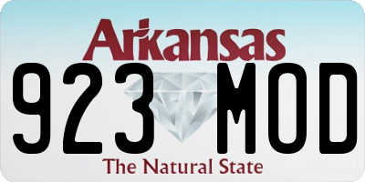 AR license plate 923MOD
