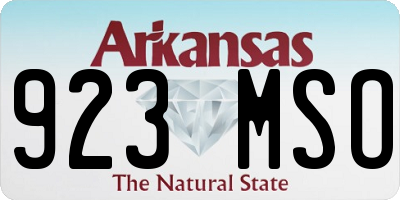 AR license plate 923MSO