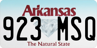 AR license plate 923MSQ