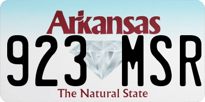 AR license plate 923MSR