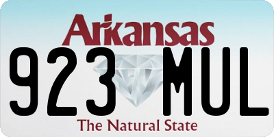 AR license plate 923MUL