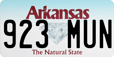 AR license plate 923MUN