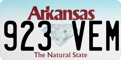 AR license plate 923VEM