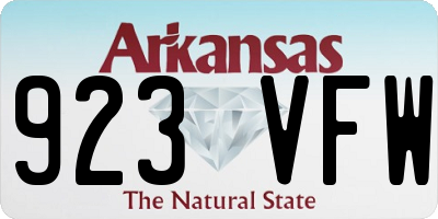 AR license plate 923VFW