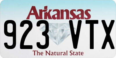 AR license plate 923VTX