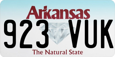 AR license plate 923VUK