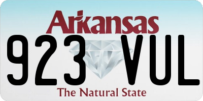 AR license plate 923VUL