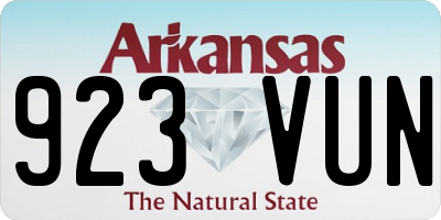 AR license plate 923VUN