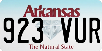 AR license plate 923VUR