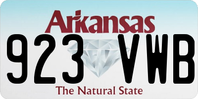 AR license plate 923VWB