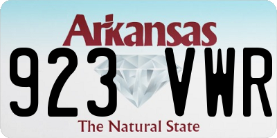 AR license plate 923VWR