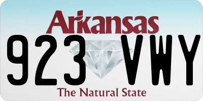 AR license plate 923VWY