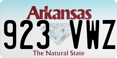 AR license plate 923VWZ