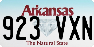 AR license plate 923VXN