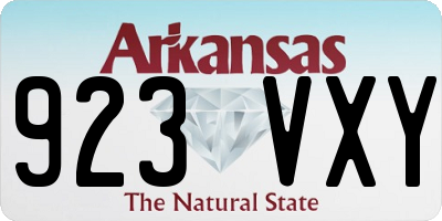 AR license plate 923VXY