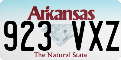 AR license plate 923VXZ