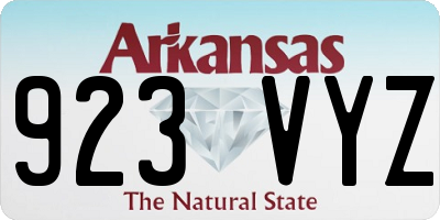 AR license plate 923VYZ