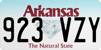 AR license plate 923VZY