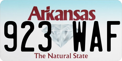 AR license plate 923WAF