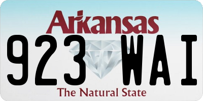 AR license plate 923WAI