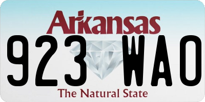 AR license plate 923WAO