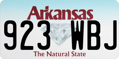 AR license plate 923WBJ