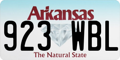 AR license plate 923WBL