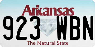 AR license plate 923WBN
