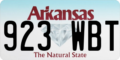 AR license plate 923WBT