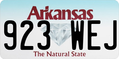 AR license plate 923WEJ