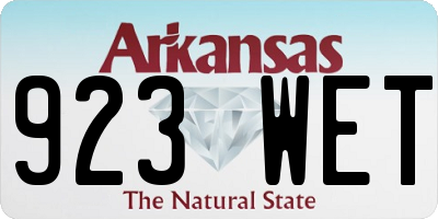 AR license plate 923WET