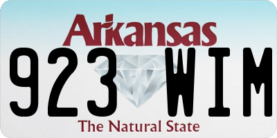 AR license plate 923WIM