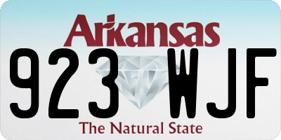 AR license plate 923WJF
