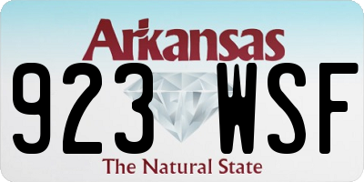 AR license plate 923WSF