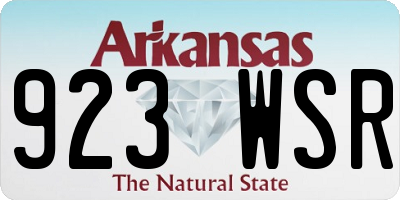 AR license plate 923WSR